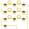 VEVOR 100FT Construction String Lights, 100W 10000LM, 10PCs String Work Light, 5000K, IP65 Waterproof, with Hanging Hooks, for Construction Site, Temporary Lighting Indoor & Outdoor, ETL Listed