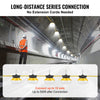 VEVOR 50FT Construction String Lights, 50W 5000LM, 5PCs String Work Light, 5000K Daylight & IP65 Waterproof, with Hanging Hooks, for Construction Site, Temporary Lighting Indoor & Outdoor, ETL Listed