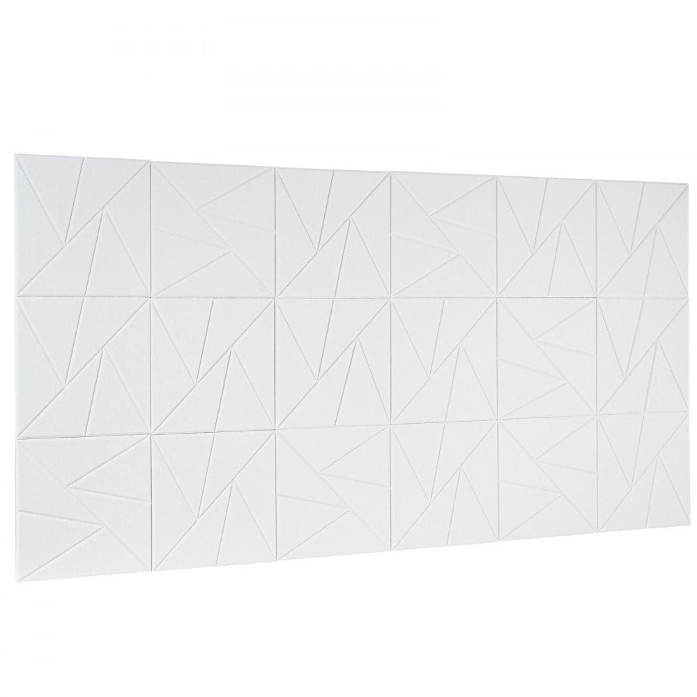 VEVOR 18 Pack Acoustic Panels with Self Adhesive, 11.8 x 11.8 x 0.4 inch Sound Proof Foam Panels, Polyester Fiber Soundproof Wall Panels High Density, for Home, Studio, Office, Theater, White