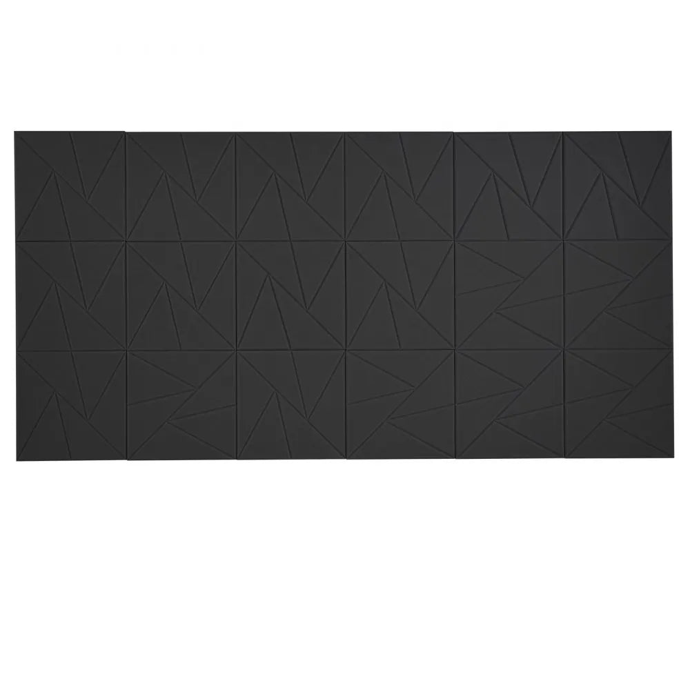 VEVOR 18 Pack Acoustic Panels with Self Adhesive, 11.8 x 11.8 x 0.4 inch Sound Proof Foam Panels, Polyester Fiber Soundproof Wall Panels High Density, for Home, Studio, Office, Theater, Black