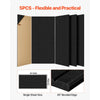 VEVOR 5 Pack Acoustic Panels with Self Adhesive, 47.2 x 23.6 x 0.4 inch Sound Proof Foam Panels, Polyester Fiber Soundproof Wall Panels High Density, for Home, Studio, Office, Theater, Black