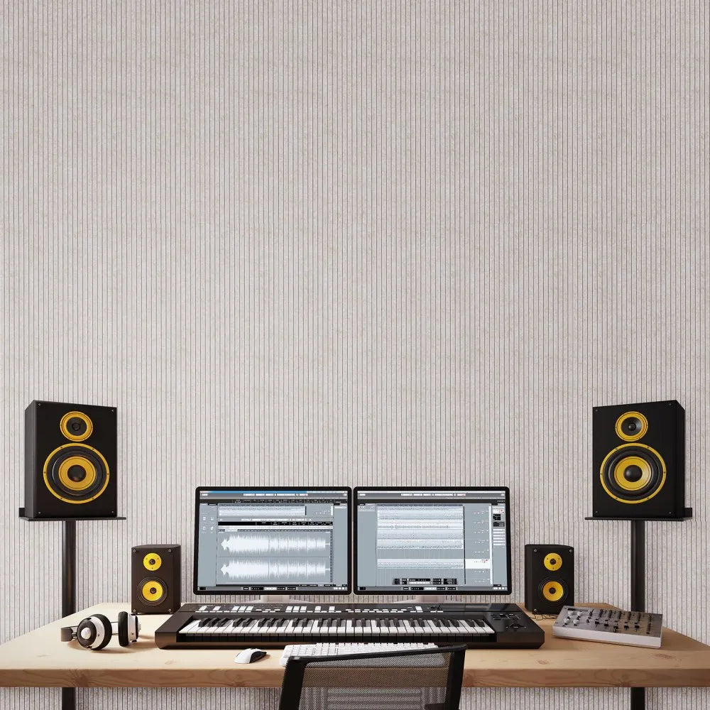 VEVOR 5PCS Acoustic Panels with Self Adhesive, 47.2 x 23.6 inch Sound Proof Foam Panels, Polyester Fiber Soundproof Wall Panels High Density, for Home, Studio, Office, Theater, Camel