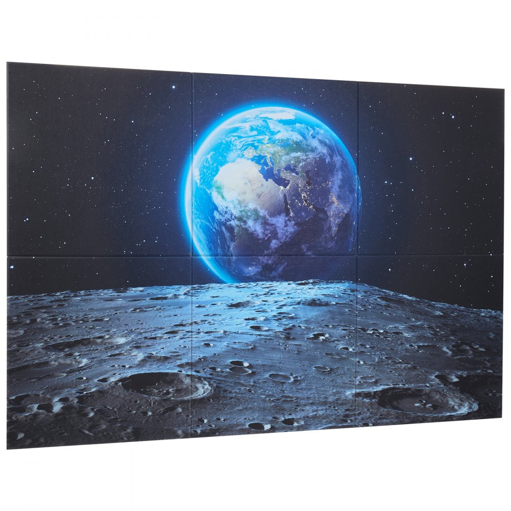 VEVOR 6 Pack Art Acoustic Panels, 70.87 x 47.24 x 0.4 inch Soundproof Wall Tiles, Self Adhesive Decorative Sound Dampening Absorbing Boards for Home, Office, Studio, Gaming Room,Theater, Earth