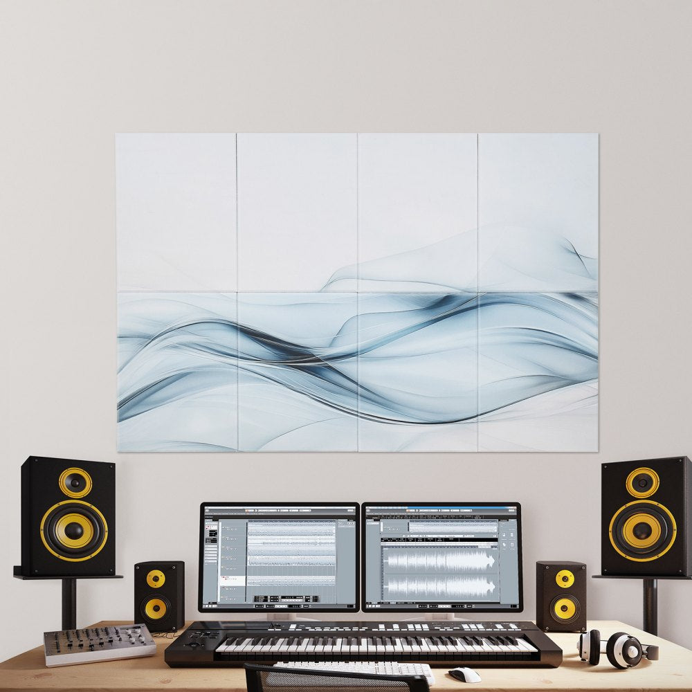 VEVOR 8 Pack Art Acoustic Panels, 47.24 x 23.62 x 0.4 inch Soundproof Wall Tiles, Self Adhesive Decorative Sound Dampening Absorbing Boards for Home, Office, Studio, Gaming Room,Theater,Simplicity