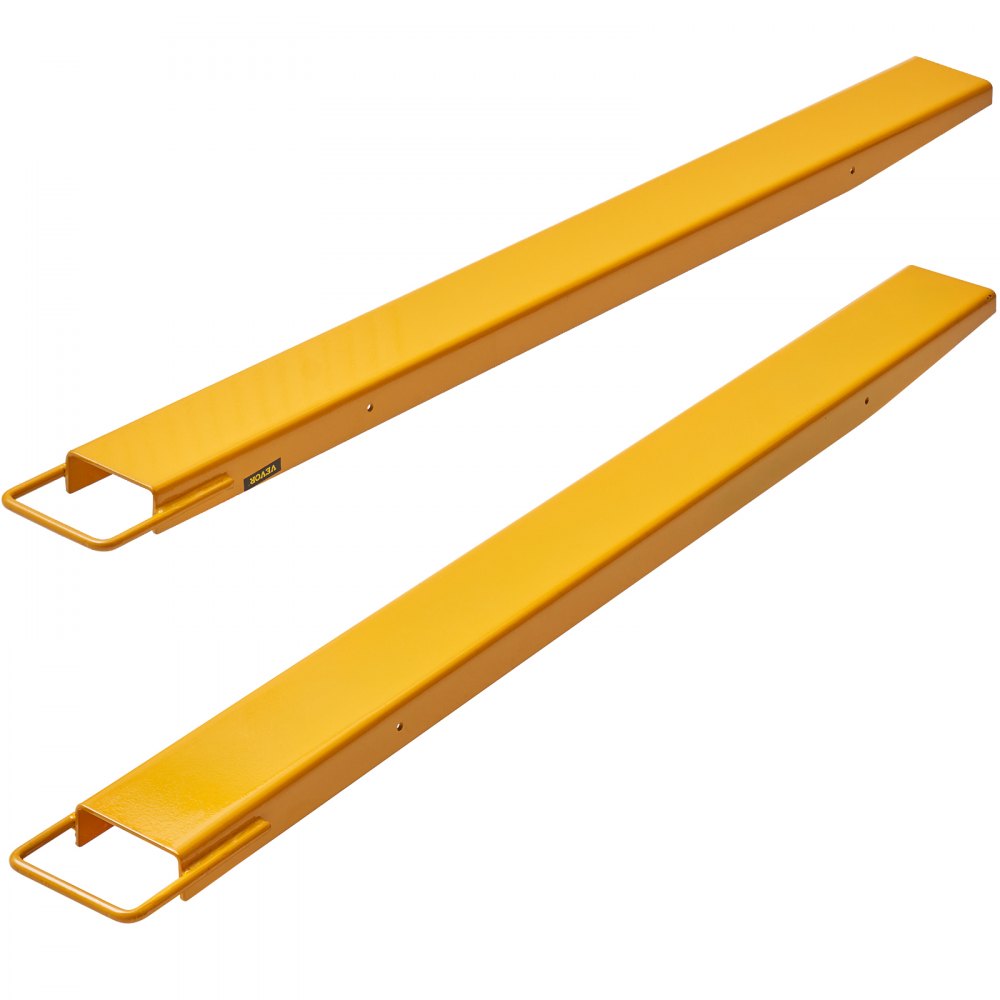 VEVOR Pallet Fork Extensions, 60" Length 4.5" Width, Heavy Duty Carbon Steel Fork Extensions for Forklifts, 1 Pair Forklift Extensions, Industrial Forklift Fork Attachments for Forklift Truck, Yellow