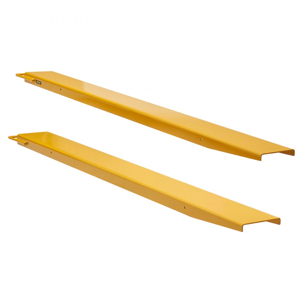VEVOR Pallet Fork Extensions, 72" Length 4.5" Width, Heavy Duty Carbon Steel Fork Extensions for Forklifts, 1 Pair Forklift Extensions, Industrial Forklift Fork Attachments for Forklift Truck, Yellow