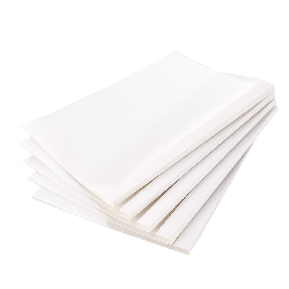 VEVOR Thermal Binding Covers, 10 Pack Thermal Presentation Covers 5/16 inch Spine Holds 2-240 Sheets, PVC Transparent Front Cover and White Back Cover, Letter Size