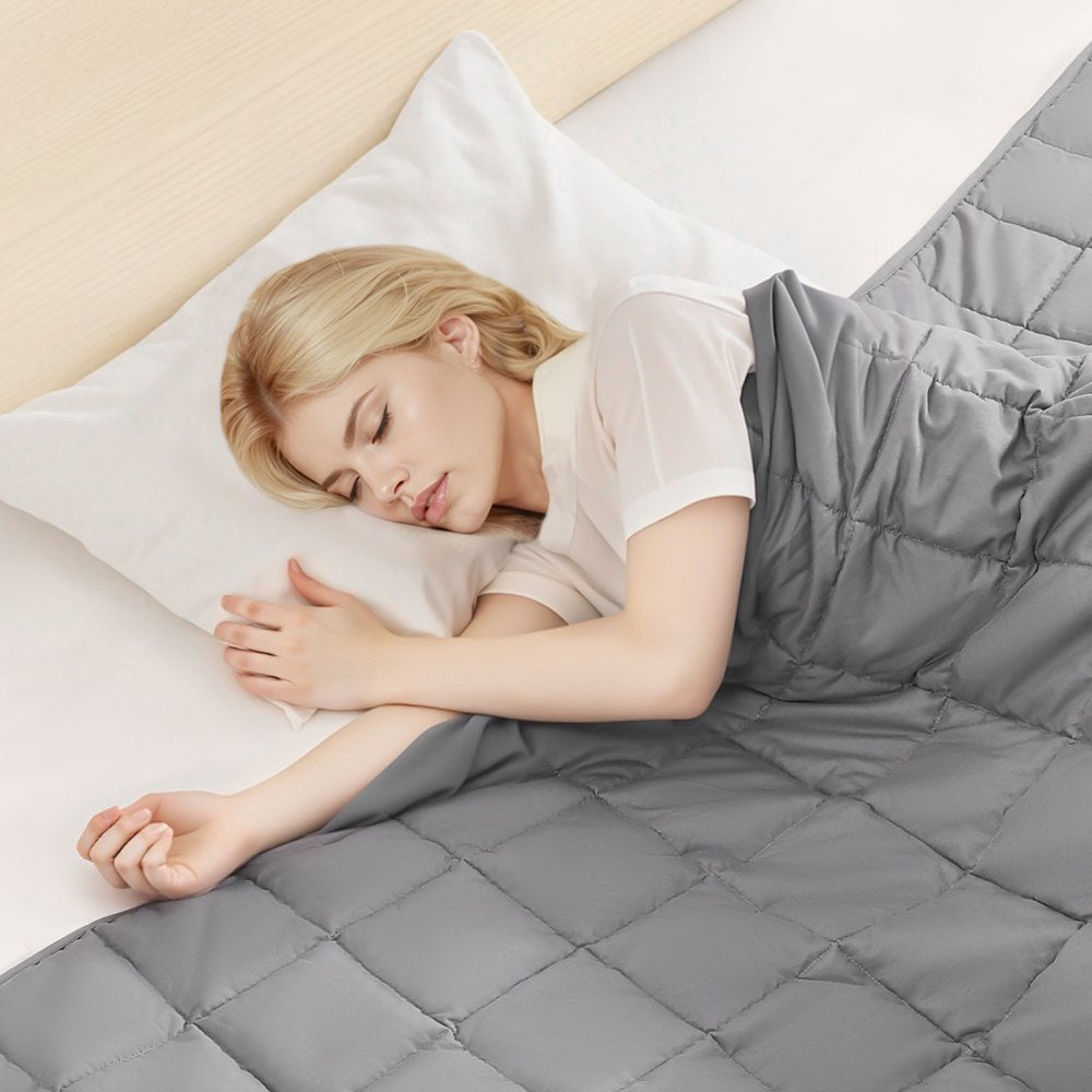 VEVOR Weighted Blanket, 25 lbs, 88 x 104 in King Size, Cooling Breathable Heavy Blanket with Glass Beads, All-Season Use, Suitable for 250-310 lbs Adults, Anxiety Stress Relief, Improve Sleep, Grey