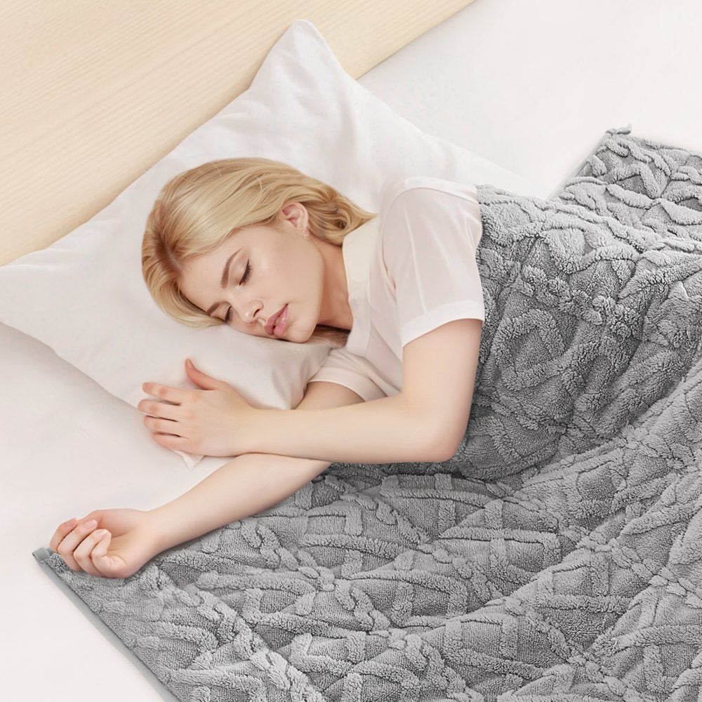 VEVOR Weighted Blanket, 20 lbs, 60 x 80 in Queen Size, Sherpa Fleece Heavy Blanket with Glass Beads, Soft Warm Cozy Fluffy Touch, for 200-250 lbs Adults, Anxiety Stress Relief, Improve Sleep, Grey