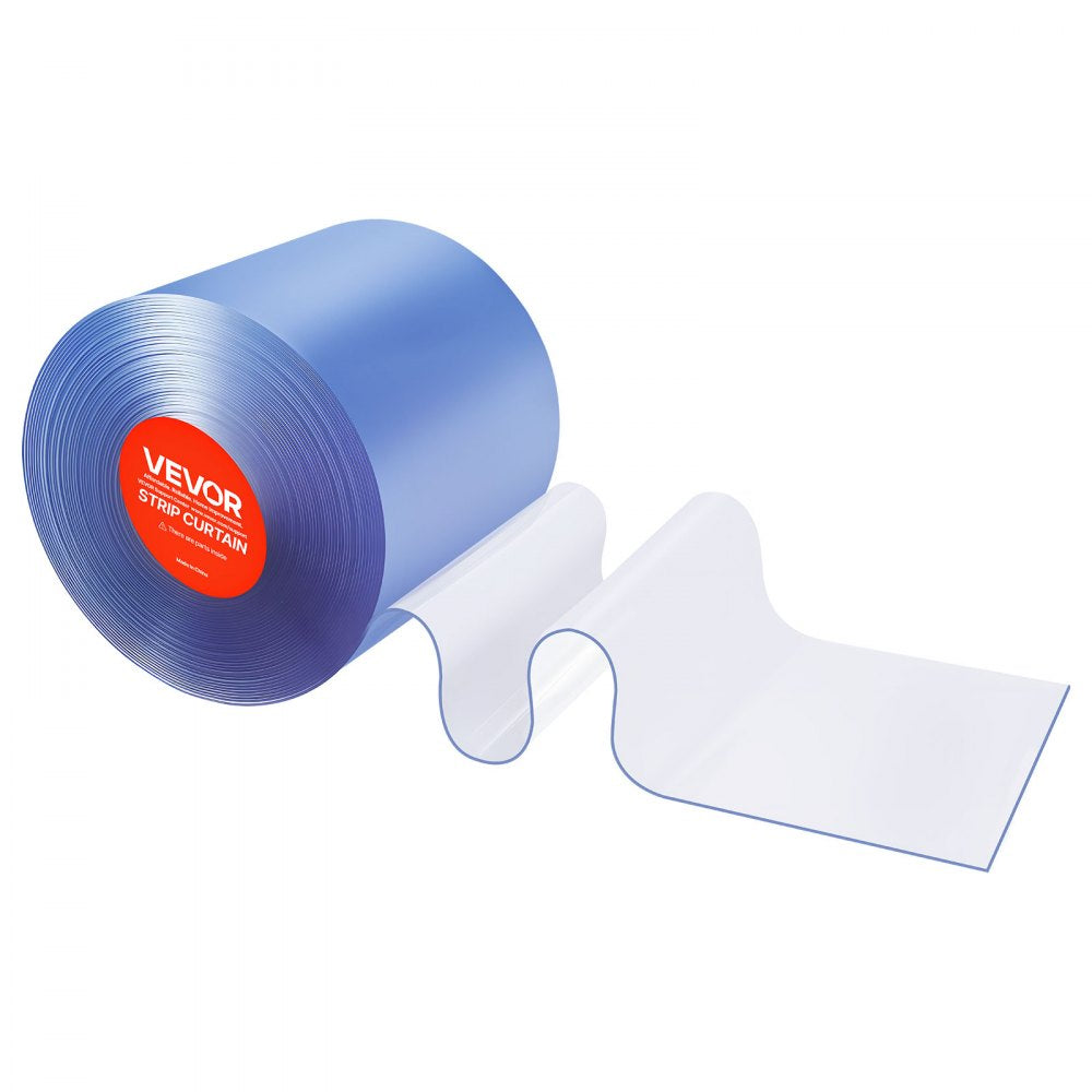 VEVOR Clear PVC Strip Curtain, 101 ft Length x 12 in Width, Thermal Insulating Plastic Door Strip Bulk Roll, Walk in Freezer Cooler Curtain Strips for Doorways of Supermarket, Garage, Warehouse