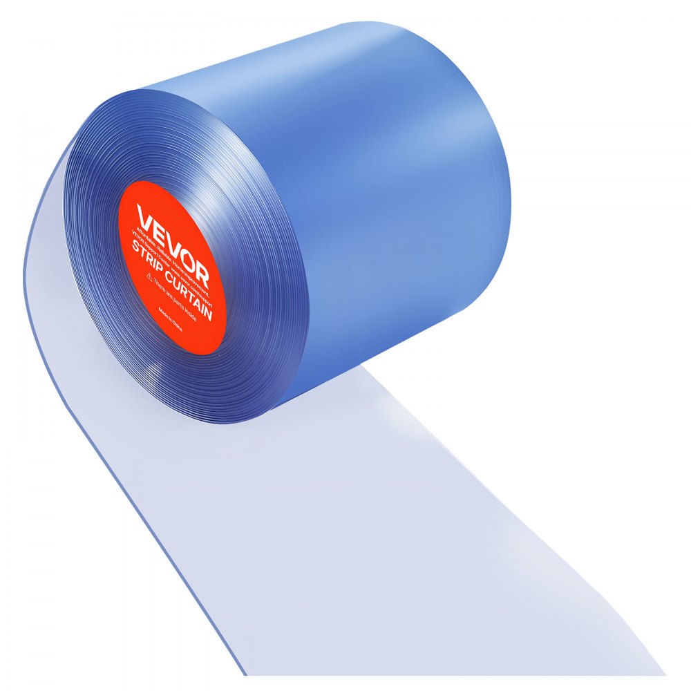 VEVOR Clear PVC Strip Curtain, 101 ft Length x 12 in Width, Plastic Door Strip Bulk Roll, Walk in Freezer Cooler Curtain Strips for Doorways of Supermarket, Garage, Warehouse, Barn, Pet Animal House