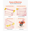 VEVOR Shopping Cart for Kids, Sturdy Steel Frame, Grocery Store Pretend Play Toy with Wheels, Dense Mesh Basket, Toy Shopping Cart Trolley, Foldable Design, Flip-Open Back, for Kids & Toddlers Ages 3+