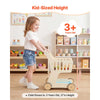 VEVOR Shopping Cart for Kids, Wooden, Toy Shopping Cart with Extra Storage, Realistic Play Food and Scanner, Grocery Store Pretend Play Toy Trolley, Baby Push Learning Walker, for Toddlers Ages 3+