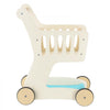 VEVOR Shopping Cart for Kids, Wooden, Toy Shopping Cart with Extra Storage, Realistic Play Food and Scanner, Grocery Store Pretend Play Toy Trolley, Baby Push Learning Walker, for Toddlers Ages 3+