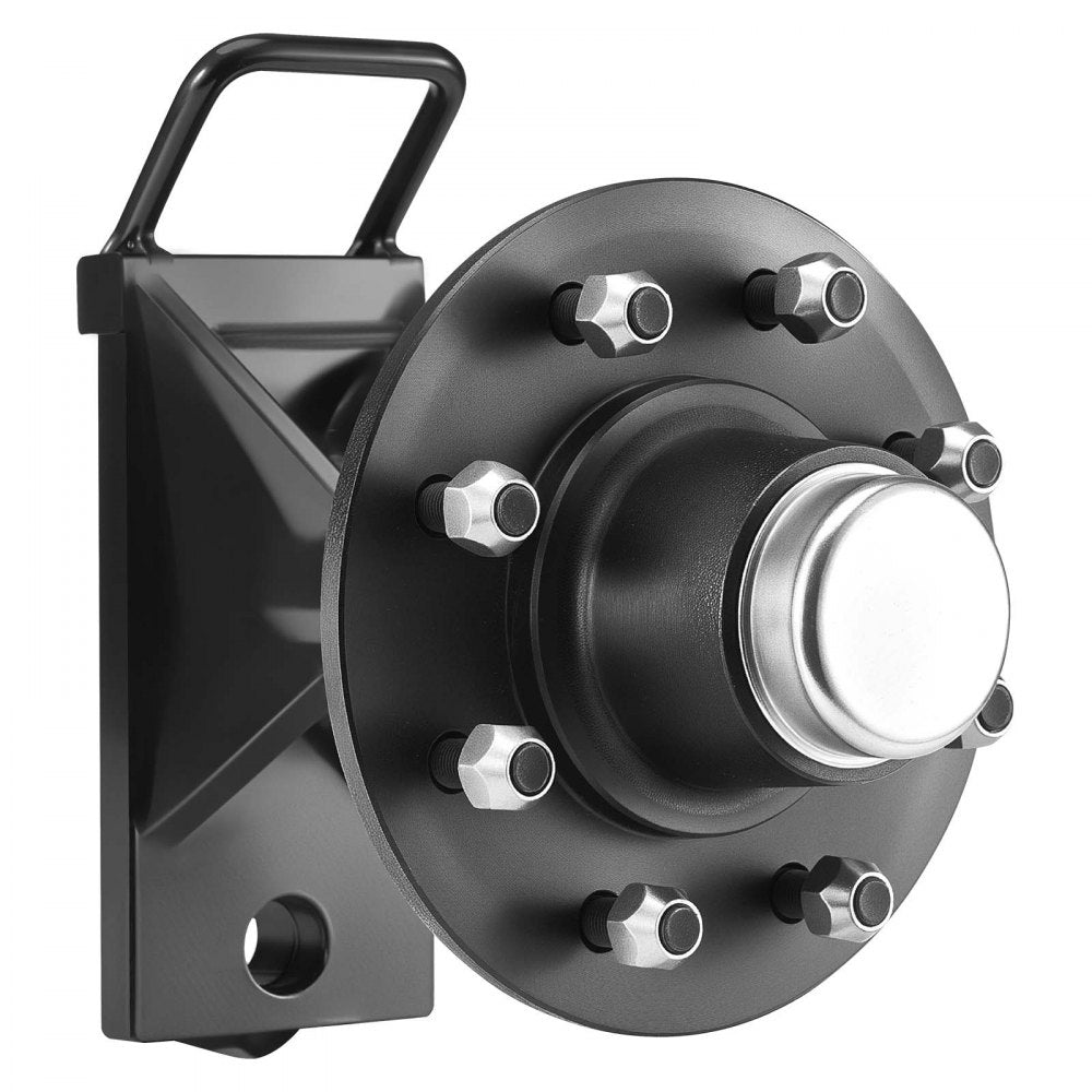 VEVOR Shipping Container Wheels 8-Lug Wheels Kit, Heavy Duty Shipping Container Axle with Ratchet Tie Down-Moves 20 ft - 40 ft, Secure Transport for Dock, Warehouse, Construction Site, Black