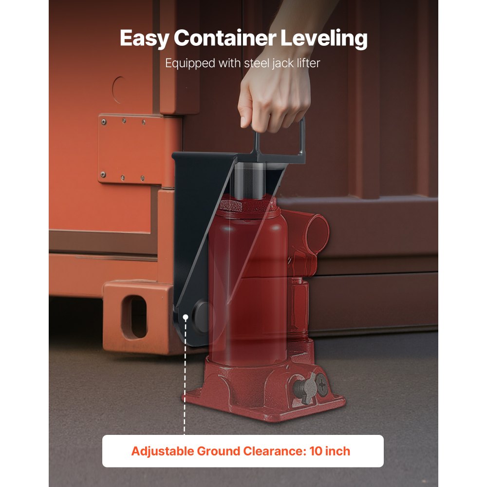 VEVOR Shipping Container Jack Lug with U-Shaped Handle, 2-Pack, Storage Leveler Booster Withstands Sun & Rain, Heavy Duty Container Jack Lug for Shipping Industry, Logistics, Warehouse Management