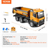 VEVOR RC Dump Truck Toy, 10-Channel 1:14 Scale, Remote Control Dump Truck RC Construction Vehicle Truck Toy with Light & 2 Rechargeable Batteries Birthday Gift for Toddlers Kids Boys and Girls Age 8+