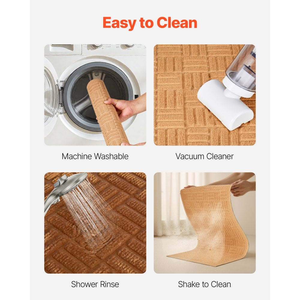 VEVOR Door Mat, 29.53 x 17.72 Inch, Front Door Mat Outside Entrance with Non-slip Rubber Backing, Dirt-Resistant & Absorbent, Easy to Clean, Low-Profile Doormat for for Entryway, Patio, Porch, Beige