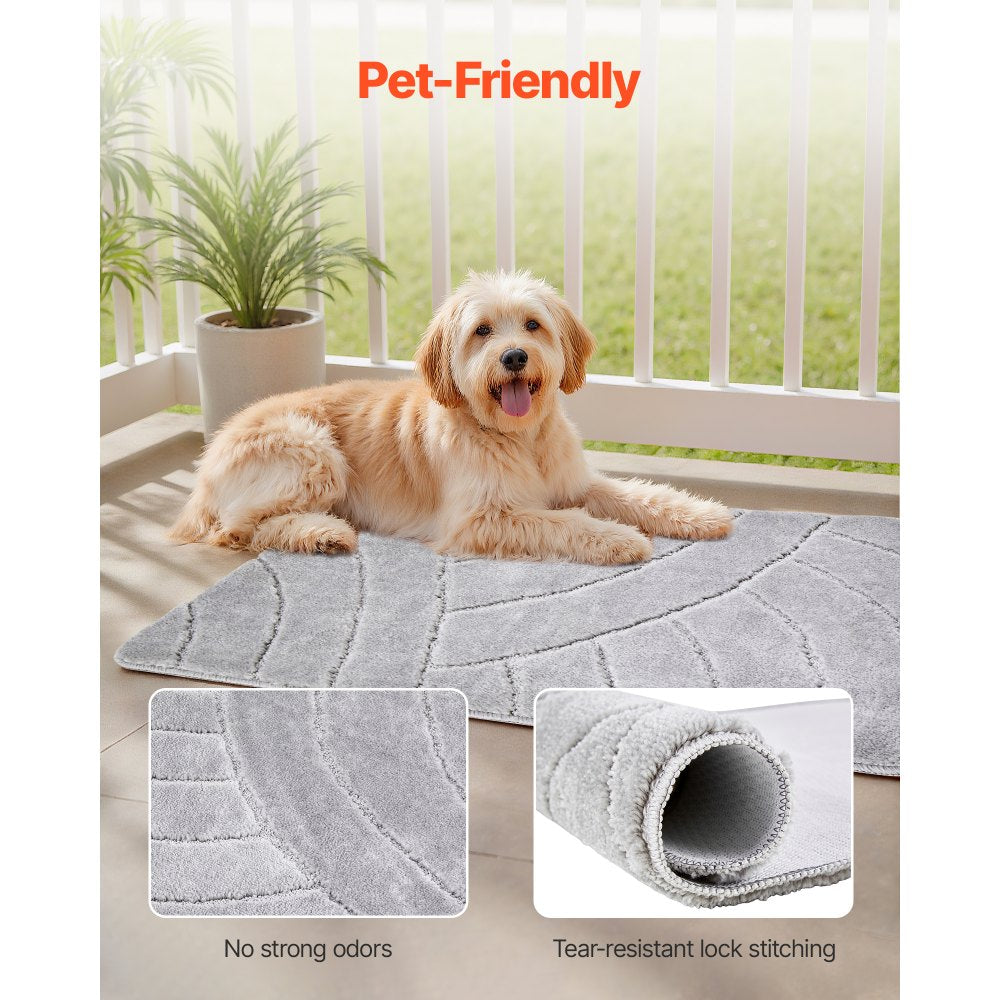VEVOR Door Mat, 35.83 x 24.02 Inch, Front Door Mat Outside Entrance with Non-slip TPR Backing, Dirt-Resistant & Absorbent, Easy to Clean, Low-Profile Doormat for for Entryway, Patio, Porch, Grey