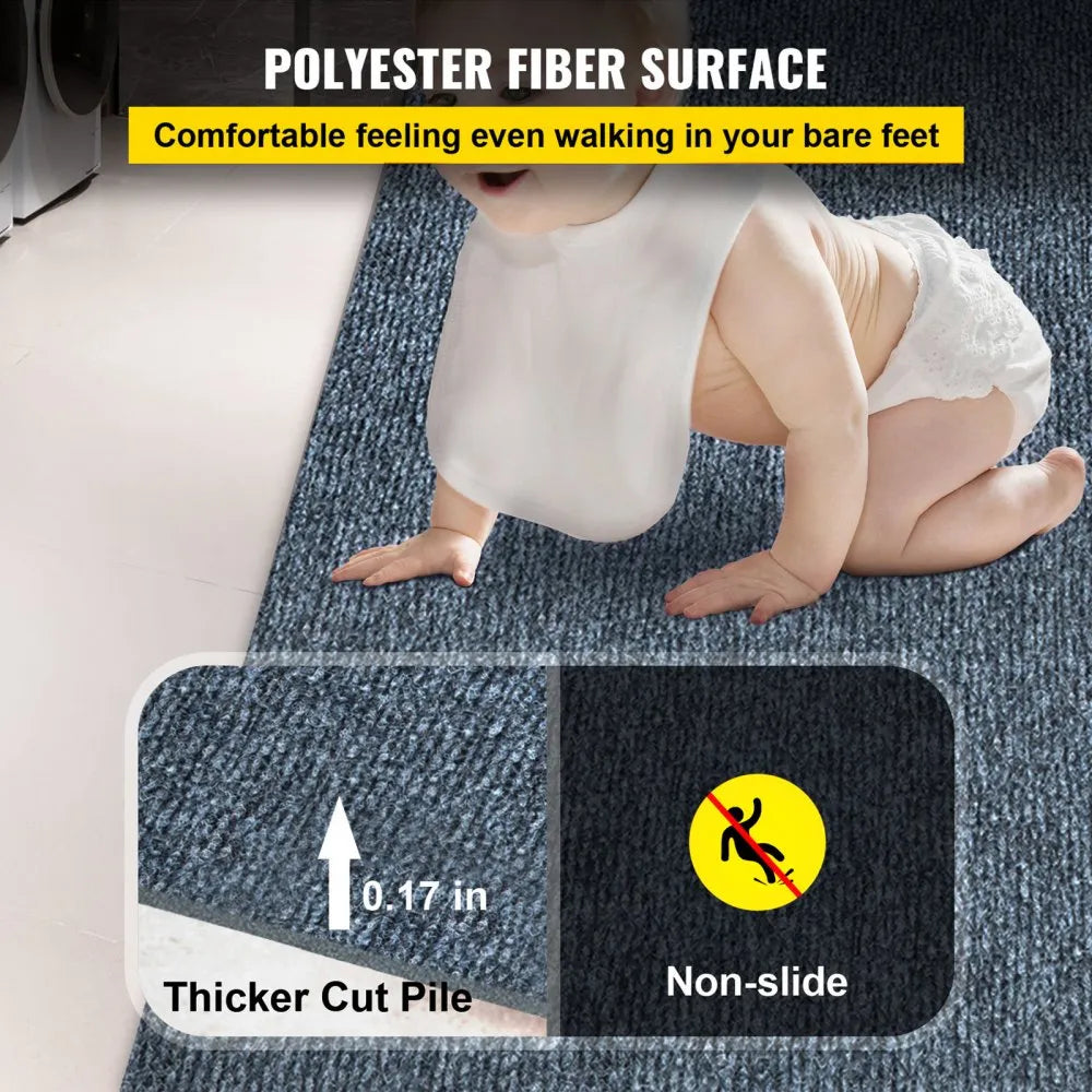 VEVOR Gray Marine Carpet 6 ft x 18 ft Boat Carpet Rugs Indoor Outdoor Rugs for Patio Deck Anti-Slide TPR Water-Proof Back Cut Outdoor Marine Carpeting Easy Clean Outdoor Carpet Roll