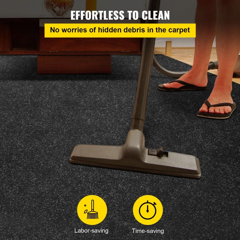 VEVOR Marine Carpet, 6 x 30 ft Boat Carpeting, Charcoal Black Marine Grade Boat Carpet, Indoor/Outdoor Marine Carpeting with Water-proof TPR Backing, Water-proof Carpet Roll for Home, Patio, Porch, De