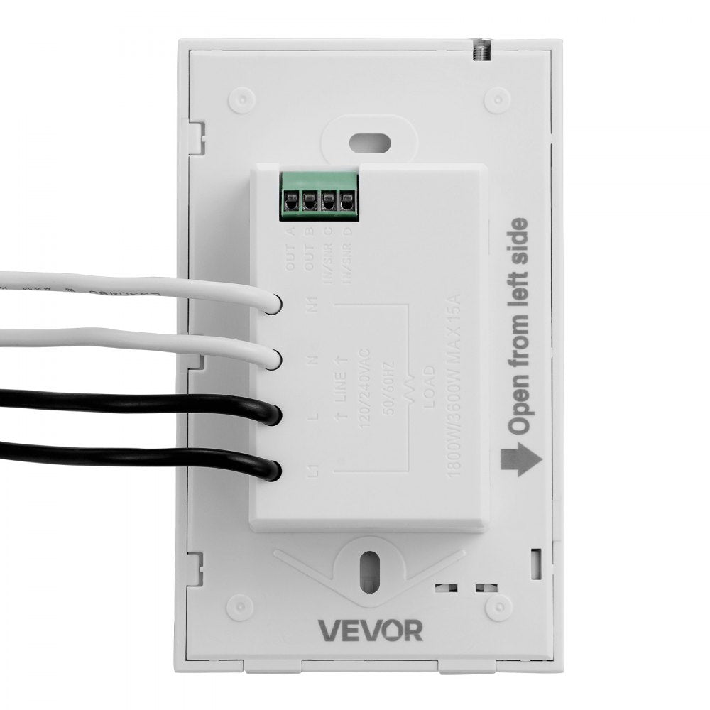 VEVOR 7-Day Programmable Thermostat, Home Thermostats for Radiant Underfloor Heating Cable, Heat Pump, with GFCI & Sensitive Sensor, LCD Touchscreen, Energy-Efficient, Gray-White  (Without Wifi)