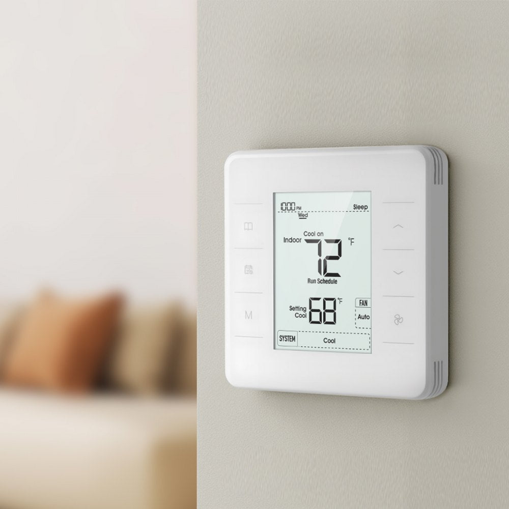 VEVOR 7-Day Programmable Thermostat, Home Thermostats for Heat Pump,Air Conditioner,Underfloor Heating, LED Screen with Backlight & 1Cool+1Heat,Energy-Efficient,Wide Temp Range,White