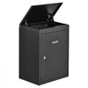 VEVOR Package Delivery Box for Outside 20.67 in Wall Mount Parcel Drop Box, for Porch, Curbside & House Storage, Lockable Anti-Theft Waterproof Weatherproof, Large Metal Mailbox for Outdoor, Black