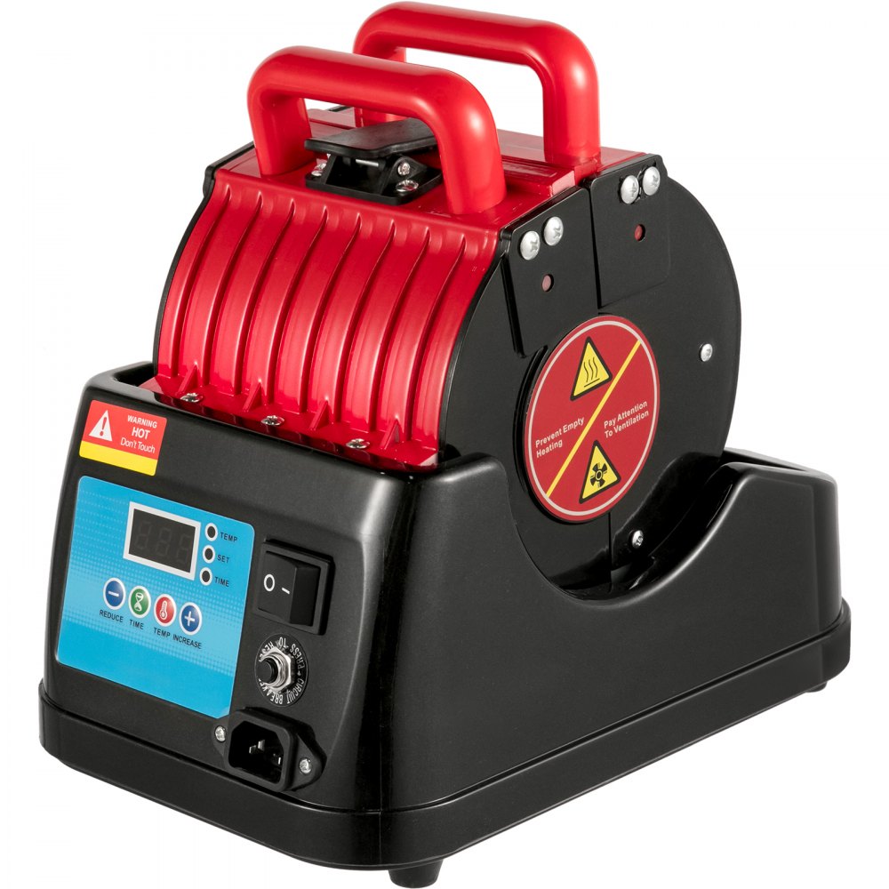 VEVOR Mug Press 600W Mug Heat Press 4 In 1 Heat Press Bottle Red Mug Cup Heat Press Machine Mug Sublimation Heat Press for Transferring Pictures on 11oz, 9oz, 1.5oz, 3oz Mugs, Wine Glasses and Bottles
