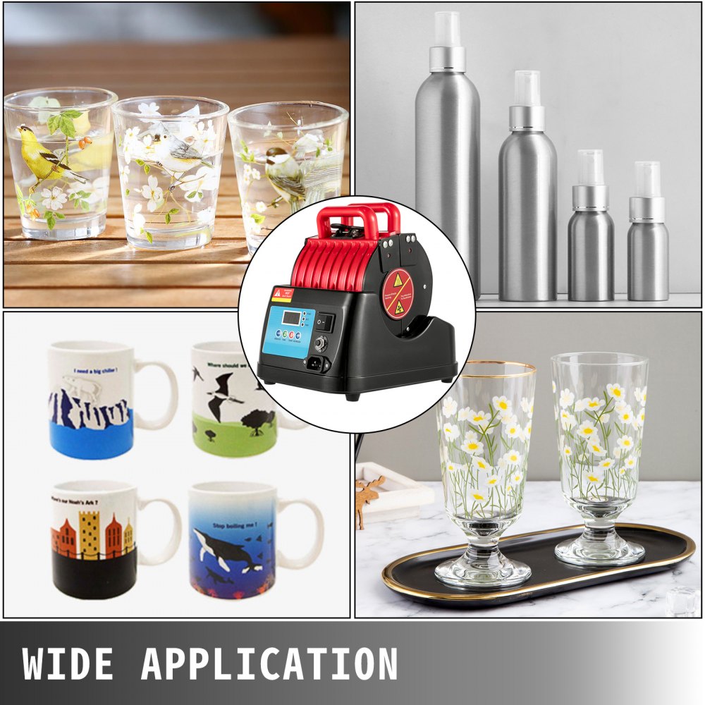 VEVOR Mug Press 600W Mug Heat Press 4 In 1 Heat Press Bottle Red Mug Cup Heat Press Machine Mug Sublimation Heat Press for Transferring Pictures on 11oz, 9oz, 1.5oz, 3oz Mugs, Wine Glasses and Bottles
