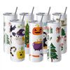 VEVOR 24 Pack Sublimation Tumblers 20oz Skinny Straight, Stainless Steel Sublimation Tumblers Blank, Stainless Steel Double Wall Tumbler for Heat Transfer Customized Gifts with Lid and Straw, Gift Box
