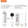 VEVOR 8 Pack 30 Oz Sublimation Tumblers, Skinny Straight Stainless Steel Blanks Cups, Stainless Steel Double Wall Tumbler for Heat Transfer Customized Gifts with Lid and Straw, Gift Box