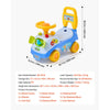 VEVOR Ride On Push Car for Toddlers Ages 19+ Months Sit-to-Stand Ride Toy, Kids Ride On Car for Boys Girls, Music Steering Wheel, Horn, Under-Seat Storage, Detachable Back, Indoor Outdoor Play, Blue
