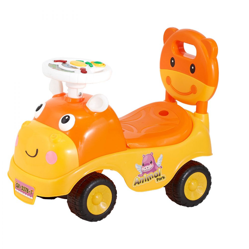VEVOR Ride On Toddler Push Car, Push Car for Toddler 19 to 36 Months, Kids Ride On Toy with Horn & Music, 48.5 lbs Load Capacity, Under-seat Storage, Foot-to-Floor Walker for Toddlers Boys Girls