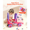 VEVOR Ride On Toddler Push Car, Push Car for Toddler 19 to 36 Months, Kids Ride On Toy with Horn & Music, 48.5 lbs Load Capacity, Under-seat Storage, Foot-to-Floor Walker for Toddlers Boys Girls, Pink