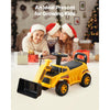 VEVOR Ride On Toddler Car, Ride on Excavator Car for Toddler 19 to 36 Months, Excavator Bulldozer Digger Toy with Under-seat Storage & Music, 55 lbs Load Capacity, Foot-to-Floor Walker for Kid, Yellow