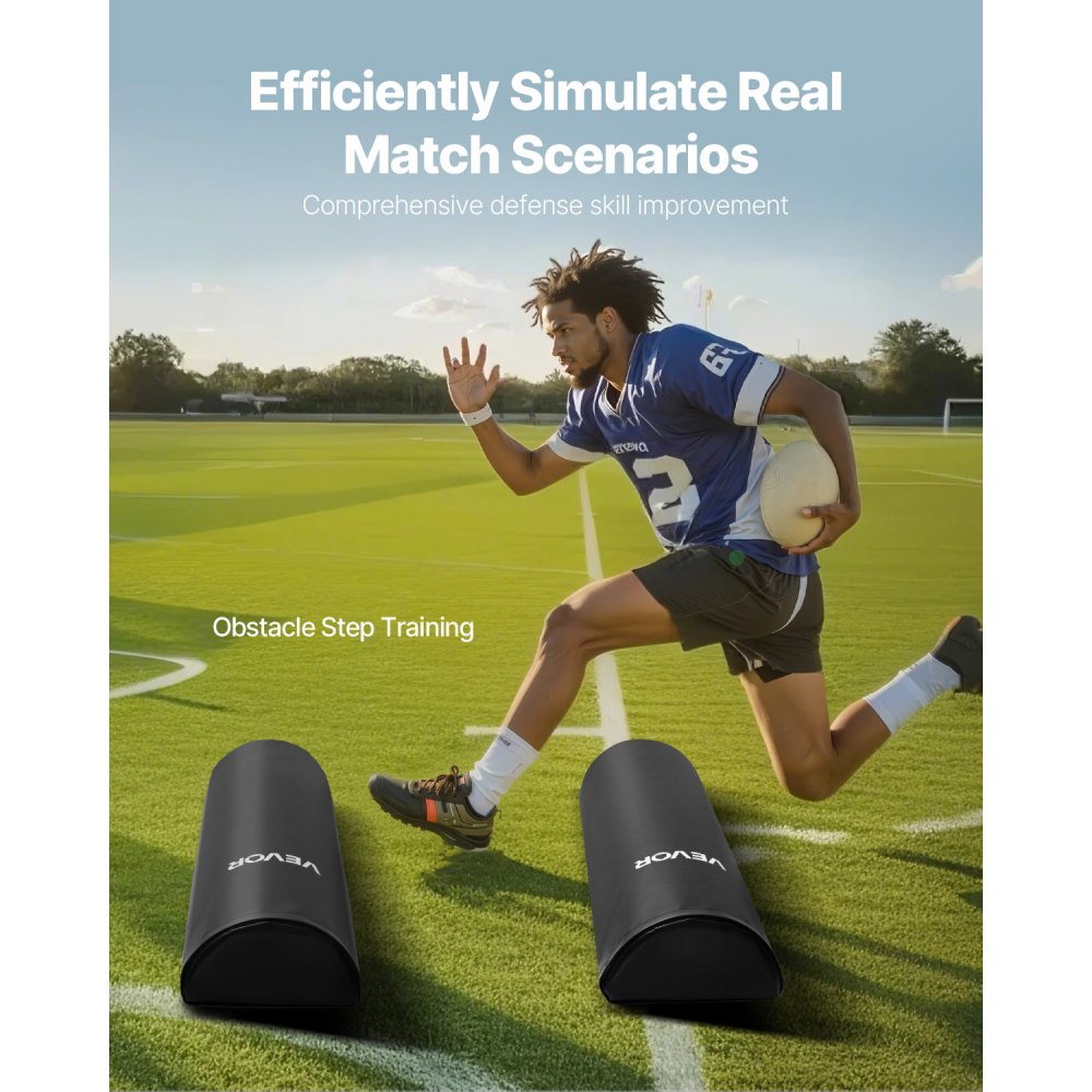 VEVOR Football Tackling Dummy, 42.5 in PVC Step Over Dummy, High-Density Sponge Blocking Pad Equipment, Heavy Duty Tackle Dummies with Handles, Great for Footwork Drills Sports Training Practice, 2PCS
