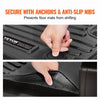 VEVOR Automotive Floor Mats, Fits for Dodge Ram 1500 Crew Cab 2019-2024, 3 pcs Front and 2nd Row Liners, All Weather Custom Fit TPE Vehicle Floor Mats, Easy to Clean Floor Liners for Trucks, Black