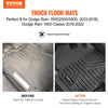 SKYSHALO Truck Floor Liners, Fits Dodge Ram 1500/2500/3500 & 1500 Classic 2013-2018/2019-2022(Crew Cab Only), Include 3 Front & Second Row Mats, Weather-Resistant TPE Custom Fit Mats for Pickup, Black