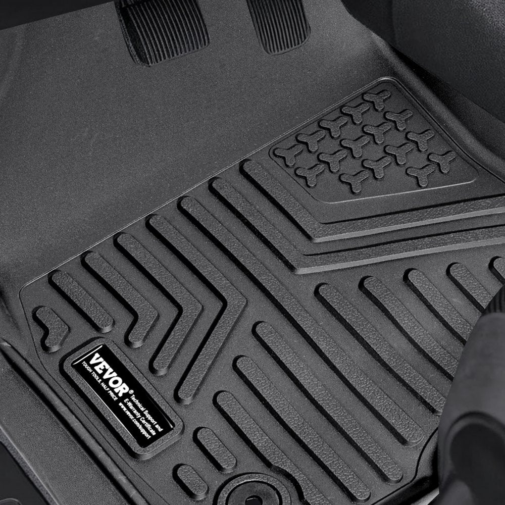 SKYSHALO Truck Floor Liners, Fits Dodge Ram 1500/2500/3500 & 1500 Classic 2013-2018/2019-2022(Crew Cab Only), Include 3 Front & Second Row Mats, Weather-Resistant TPE Custom Fit Mats for Pickup, Black