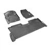 VEVOR Automotive Floor Mats, Fits for Ford F250 F350 F450 F550 2017-2024 2025 Super Duty Crew Cab Bucket Seat with Under Seat Storage, 3 pcs Front and 2nd Row Liners, Floor Liners for Trucks, Black