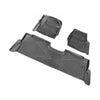 VEVOR Automotive Floor Mats, Fits for Ford F250 F350 F450 F550 2017-2024 2025 Super Duty Crew Cab Bucket Seat with Under Seat Storage, 3 pcs Front and 2nd Row Liners, Floor Liners for Trucks, Black