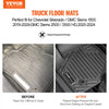 VEVOR Automotive Floor Mats, Fits for Chevrolet Silverado/GMC Sierra 1500, 2500/3500 HD 2019-2024/2020-2024, 3 pcs Front and 2nd Row Liners, All Weather Custom Fit TPE Vehicle Floor Mats, Black