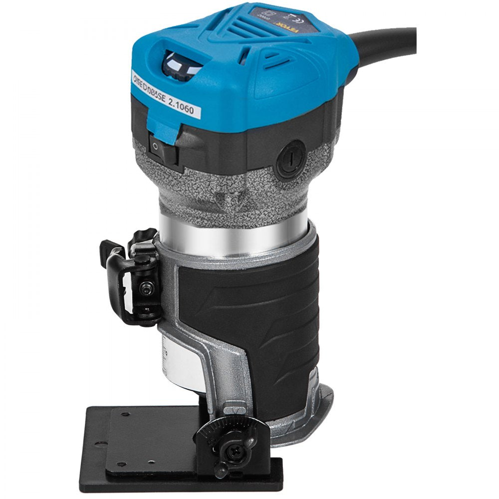 VEVOR Compact Router 1.25HP With Fixed Base, Plunge Base and Tilt Base, Variable Speed Wood Router Kit Max Torque 30,000RPM 800W For Woodworking & Furniture Manufacturing