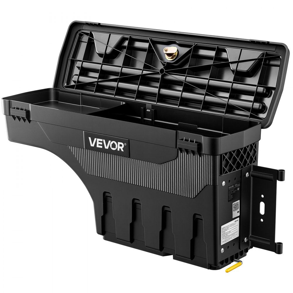 VEVOR Truck Bed Storage Box, 6.6 Gal/25 L Waterproof ABS Wheel Well Tool Box with Anti-Theft Combination Lock, Compatible with 2019-2023 Dodge Ram 1500 , Passenger Side Right (Drilling Required)