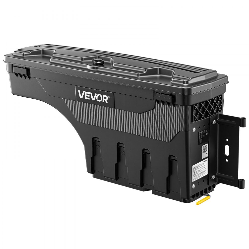 VEVOR Truck Bed Storage Box, 6.6 Gal/25 L Waterproof ABS Wheel Well Tool Box with Anti-Theft Combination Lock, Compatible with 1997-2014 Ford F-150, Passenger Side Right (Drilling Required)