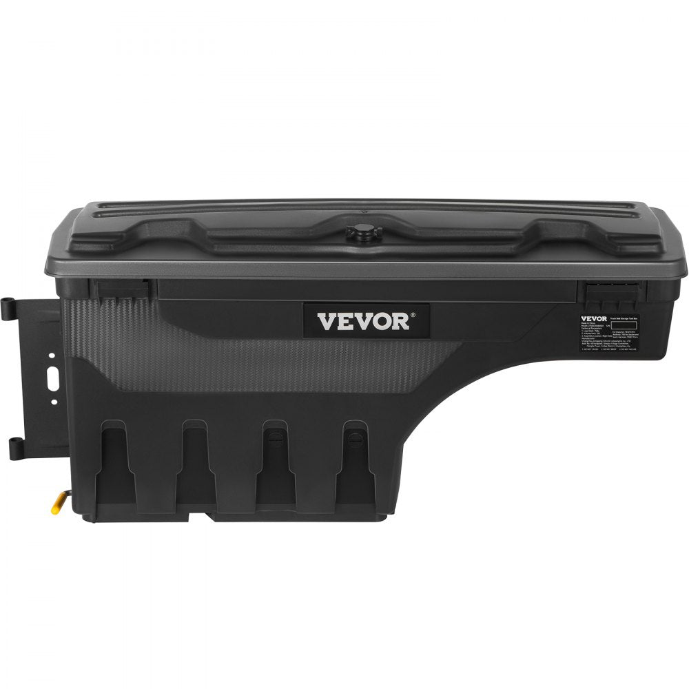 VEVOR Truck Bed Storage Box, Lockable Lid, Waterproof ABS Wheel Well Tool Box 6.6 Gal/20 L, Compatible with Chevrolet Silverado 1500 GMC Sierra 1500 2019-2020, Driver Side, Black