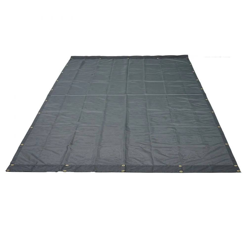 VEVOR Dump Truck Mesh Tarp, 7 x 14 ft, PVC Coated Black Heavy Duty Cover with 5.5" 18oz Double Pocket, Brass Grommets, Reinforced Double Needle Stitch Webbing Fits Manual or Electric Dump Truck System