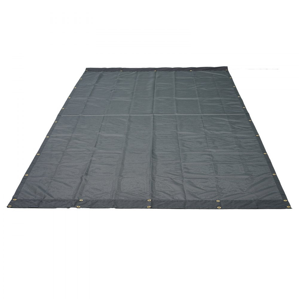 VEVOR Dump Truck Mesh Tarp, 7 x 22 ft, PVC Coated Black Heavy Duty Cover with 5.5" 18oz Double Pocket, Brass Grommets, Reinforced Double Needle Stitch Webbing Fits Manual or Electric Dump Truck System