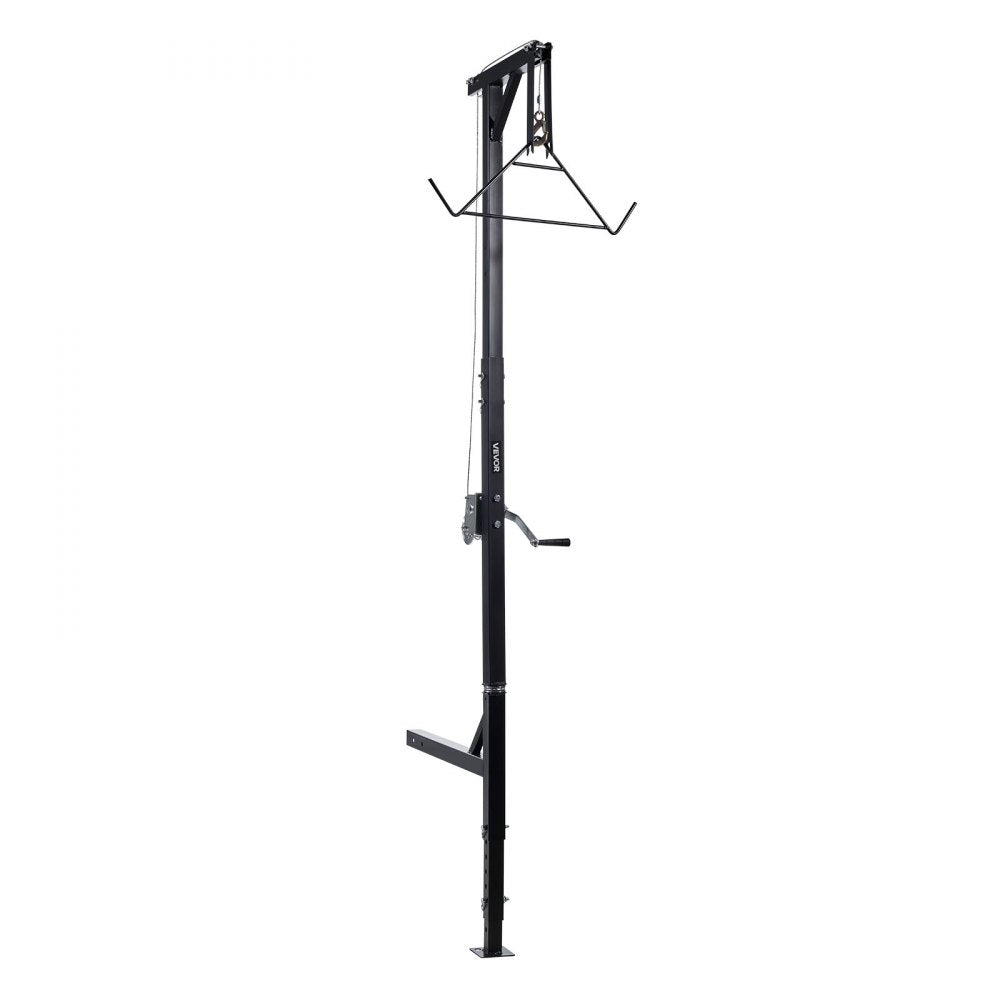 VEVOR Truck Hitch Game Hoist, 500 lbs Load Capacity, Hunting Deer Hoist with 2-inch Receiver, 360-Degree Swivel Shaft & Adjustable Height, Includes Gambrel Winch for Skinning & Cleaning Game